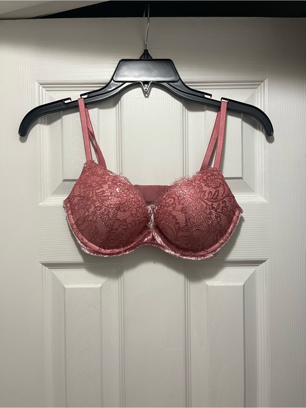 Victoria’s Secret Pink Lace With Shimmer & Velvet Padded Push-Up Bra 32C
